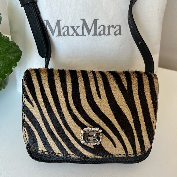 NWOT MAX MARA Zebra Print, Hair-On Bag, S - Picture 11 of 11